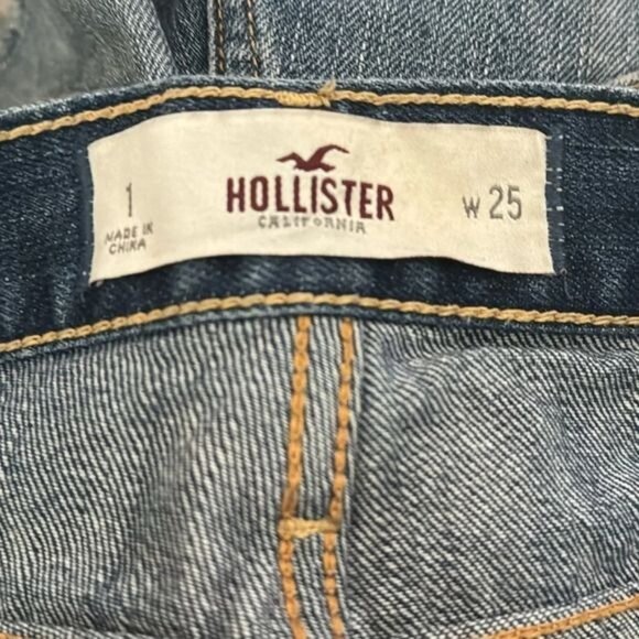 Hollister Womens Denim Cutoff Shorts W25 Size 1 Distressed Frayed Hem Blue - Picture 2 of 10